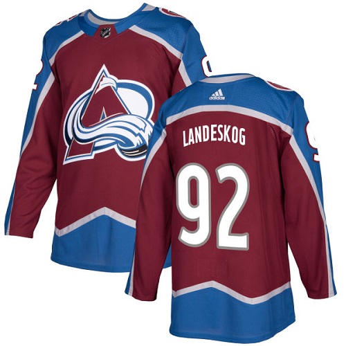 Men's Adidas Colorado Avalanche #92 Gabriel Landeskog Burgundy Stitched NHL Jersey